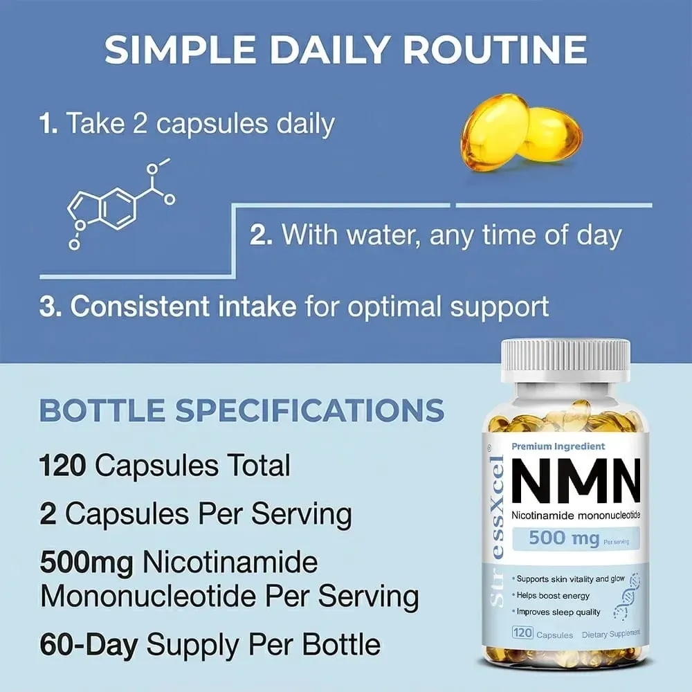 NMN Nicotinamide Mononucleotide - Reduces Wrinkles Increases Skin Elasticity and Supports Cell Repair and Growth — image 4