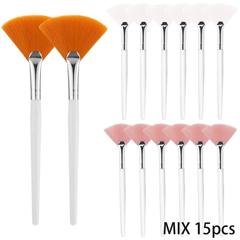 3/9/15 Pieces Facial Fan Mask Brushes Soft Mask Brush Applicator Esthetician Facial Mask Brushes For Women Girls Cosmetic Tools — image 11