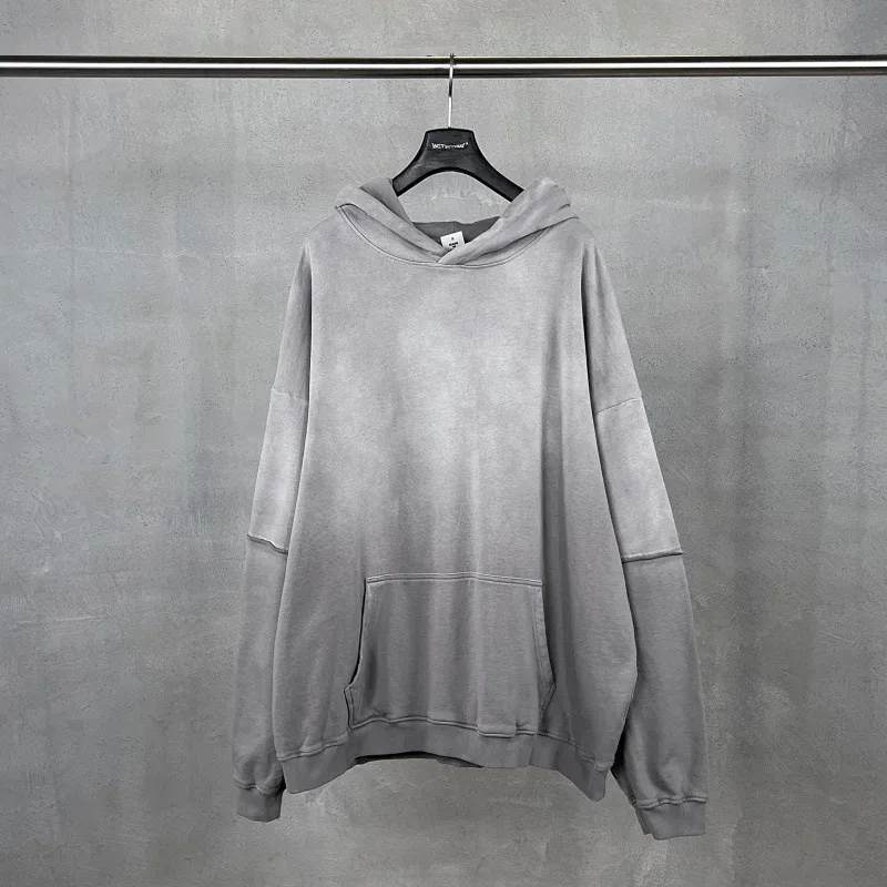 New Autumn Winter Men 400gsm Hoodies Streetwears High Street Heavy Weight Washed Cotton Sweatshirts Brand Tracksuit — image 11