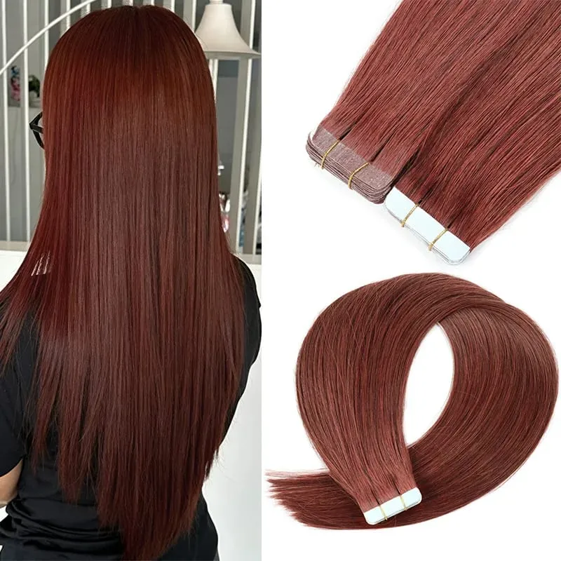 20Pcs Straight Tape ins Extensions Real Human Hair Double Side Tape in Hair Extensions Tape in Hair Extensions Remy Human Hair