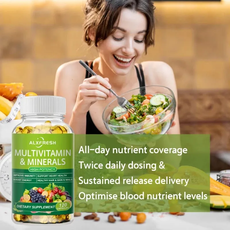 Comprehensive Multivitamin to Support Heart Hair Skin ＆ Nail Health levels Enhance Daily Nutrition Improve Immunity and Energy