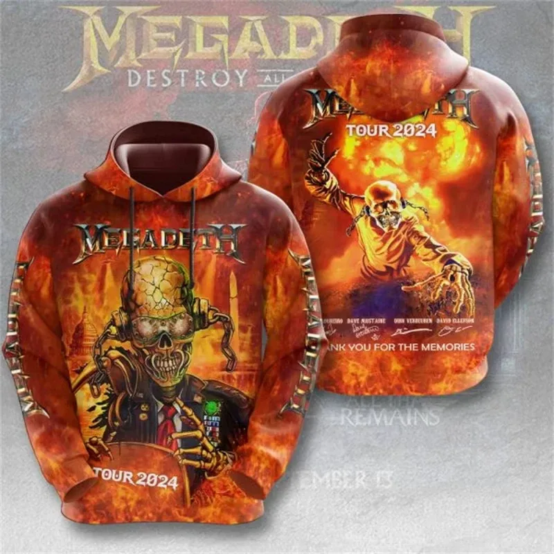 Rock Band Megadeth 3D Print Hoodies Men Women Fashion Retro Y2K Graphic Hoodie Sweatshirt Mens Clothing Men Tracksuit Gift Fan — image 2