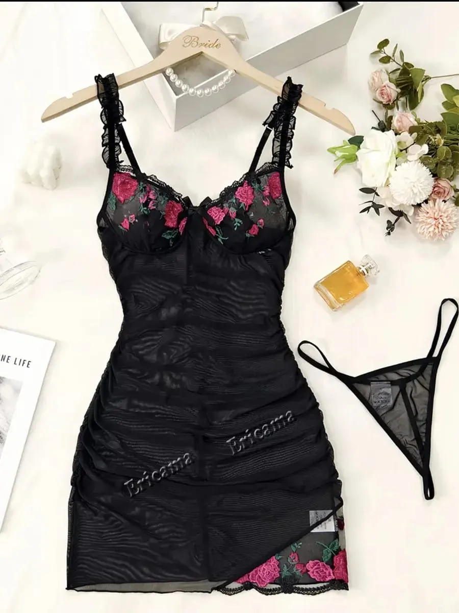 Sexy Bra Set Transparent Lace Erotic Underwire Bra Lace Sexy Lingerie Fancy Outfit Romantic Hot Underwear Set Bra And Panty Sets