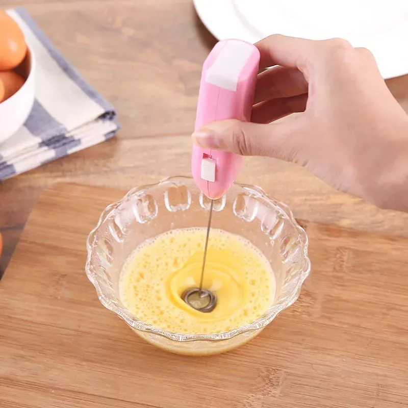 Egg Beater Electric Milk Frother Household Small Mixer Manual for Coffee Cappuccino Cream Frothy Blend Eggs Beater Kitchen Whisk — image 13
