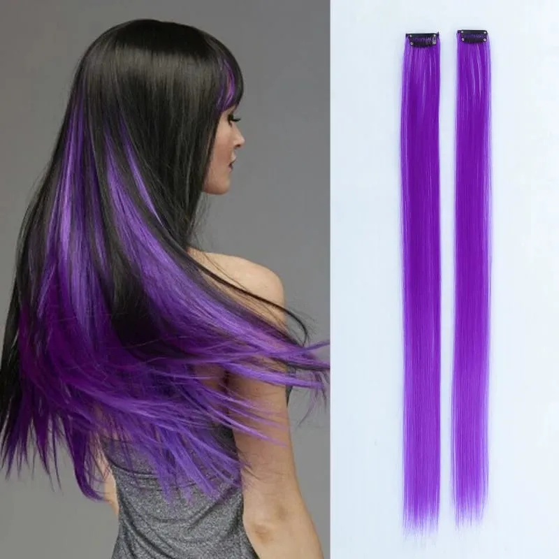 Pick dye wig piece female color hanging ear dye one-piece simulated long straight hair extension piece — image 14