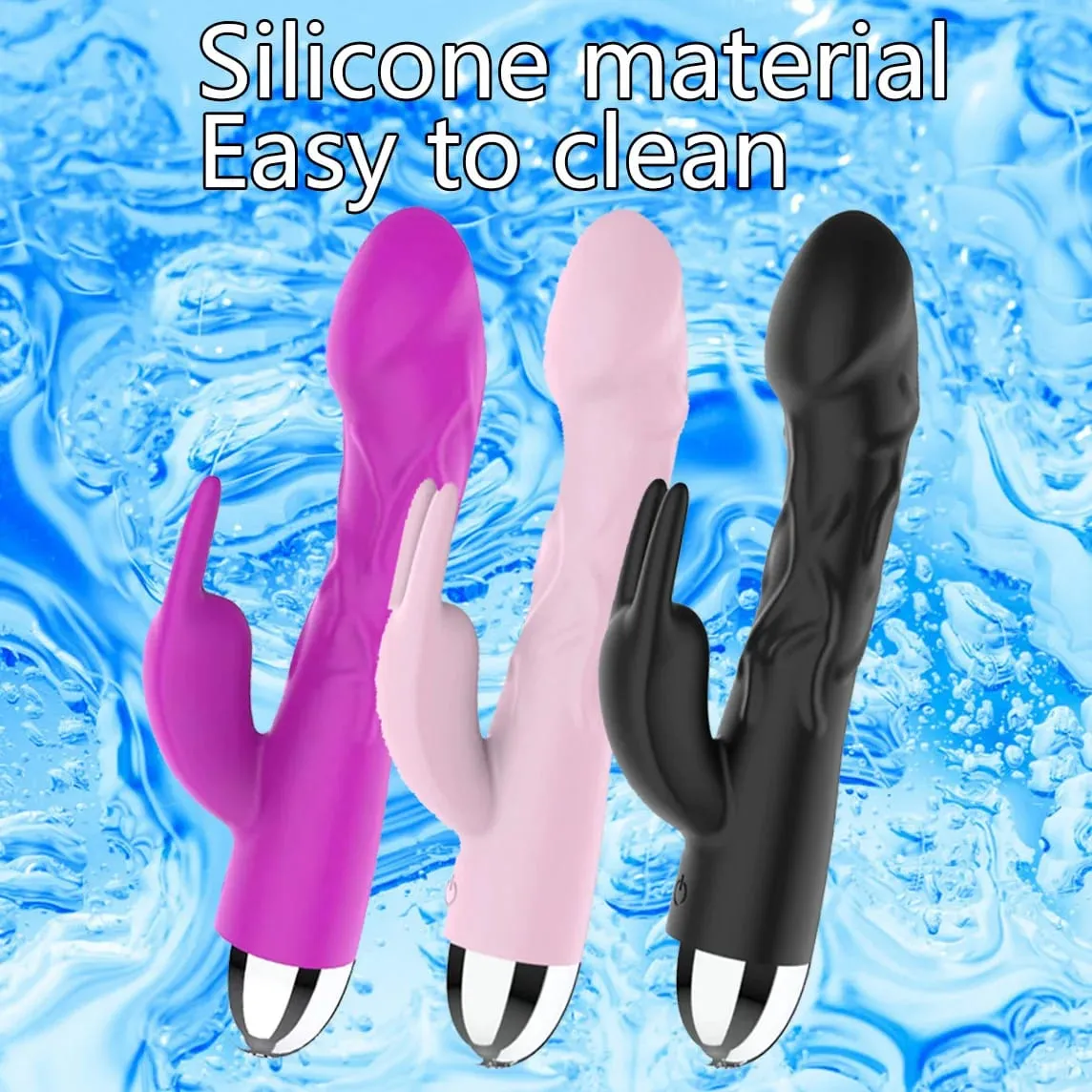 Silicone Rabbit Vibrator - Dual Stimulation G-Spot Clitoral Vibrator for Women Powerful Pleasure — image 3