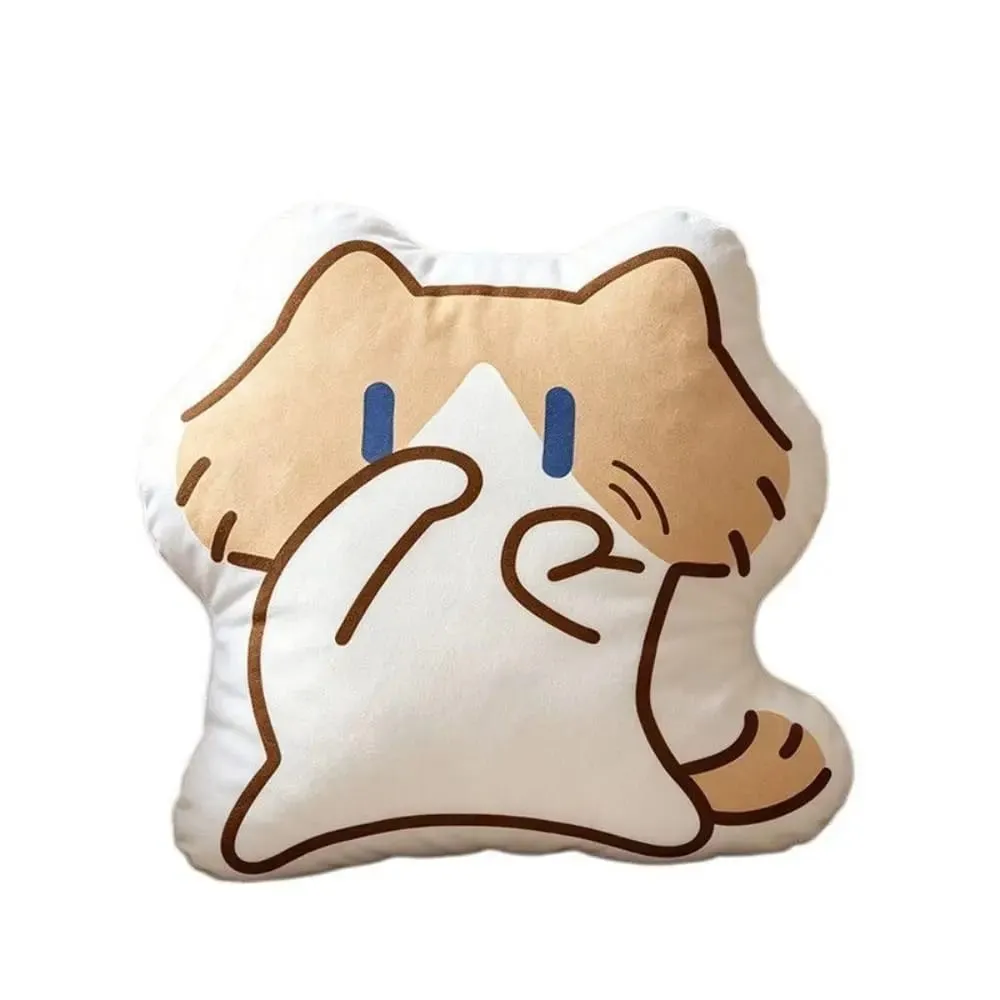 Cute Soft Monthly Salary Cat Plush Home Ornament Sofa Decor Cat Plush Throw Pillow Cushion Cartoon Cat Stuffed Pillow Student — image 8