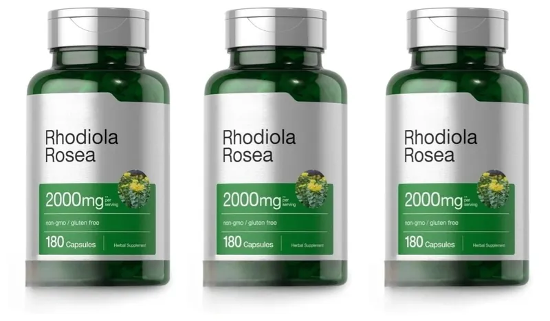 Cápsulas de Rhodiola Rosea 180 peças para alívio emocional e suporte à saúde imunológica - 2.000 mg de raiz de Rhodiola Rosea 5: 1 extrato de planta