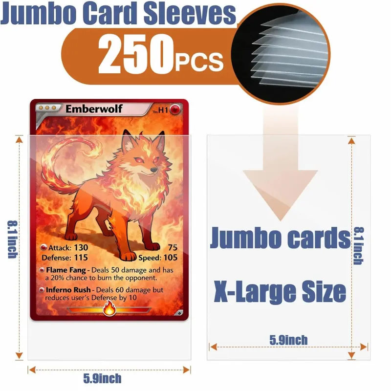 Jumbo Cards Sleeves L Xl Large Size Transparent Card Holder Protector For Tcg Mtg Game Sport Cards Oversized Trading Card Photo — image 16