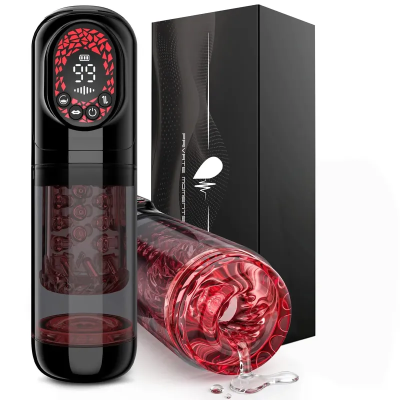 Thrusting High Speed Sucking Male Masturbator Machine Automatic Telescopic Rotating Vagina Masturbation Cup Sex Toy APP Control