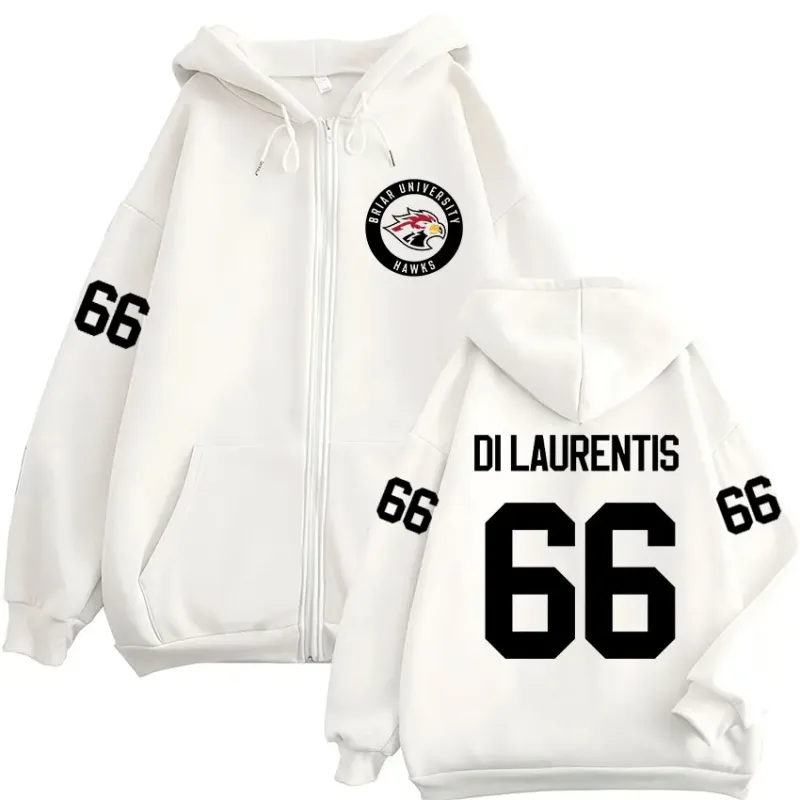 Di Laurentis 66 Off Campus Hockey Zipper Hoodies Men's Clothing Long Sleeves Zip Up Hooded Sweatshirt Jackets coats streetwear