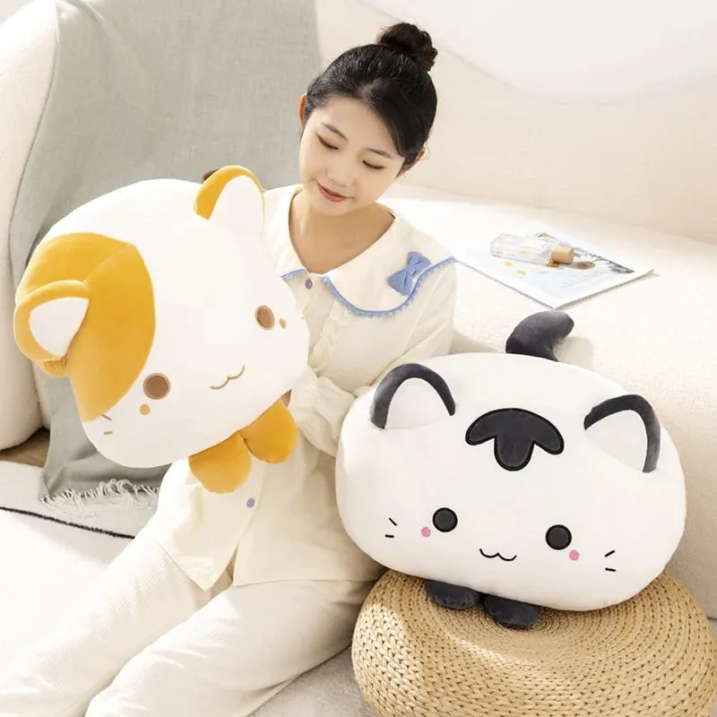 50cm Soft Cat Plush Pillow Cute Fluffy Kitten Stuffed Cushion Sofa Home Decor Sleeping Hugging Pillow Holiday Gift