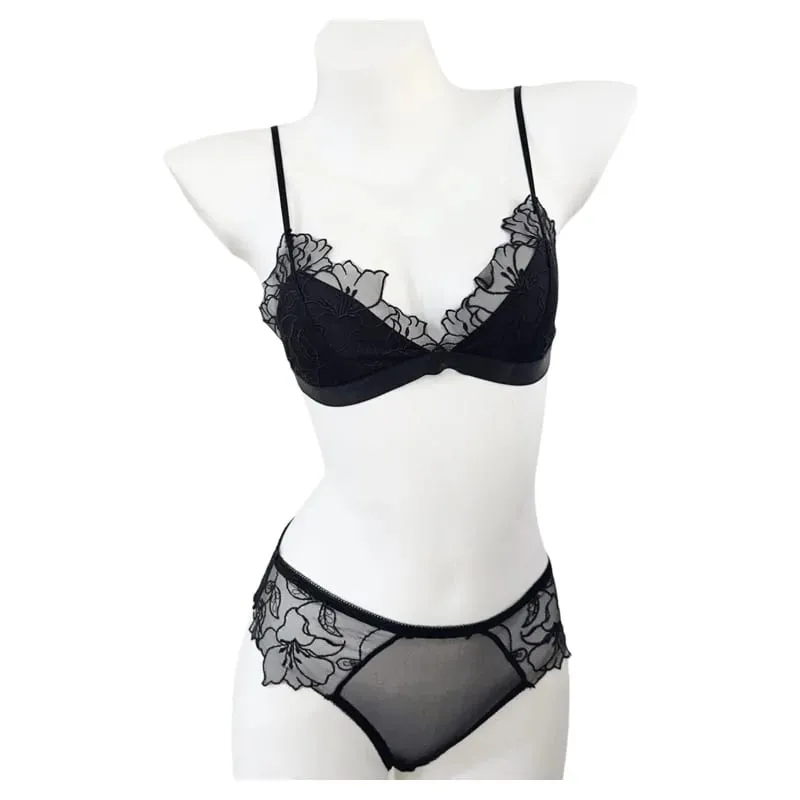 Women Lingerie Set French Luxury Lace Push Up No Wire Bra and Panty Set Breathable Ultra Thin Comfort Gather Underwear Clothing — image 2