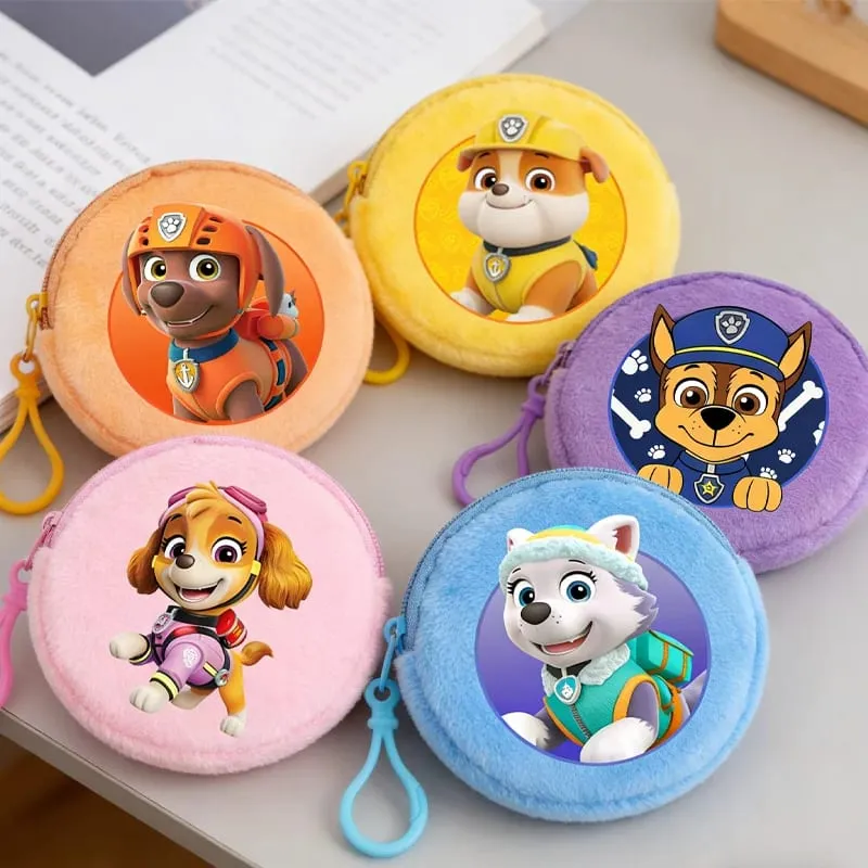 Paw Patrols Round Wallet Cute Keychain Bag Printing Coin Zipper Purse Anime Small Change Bags Convenient Mini Storage Pouch Gift — image 1