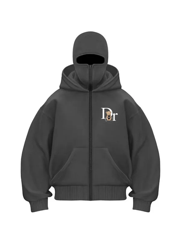 2025 Men's Print Zip Hoodie Winter Warm Casual Sweatshirt With Hooded Face Mask Zipper Design Sports Jacket Outdoor Activities — image 5