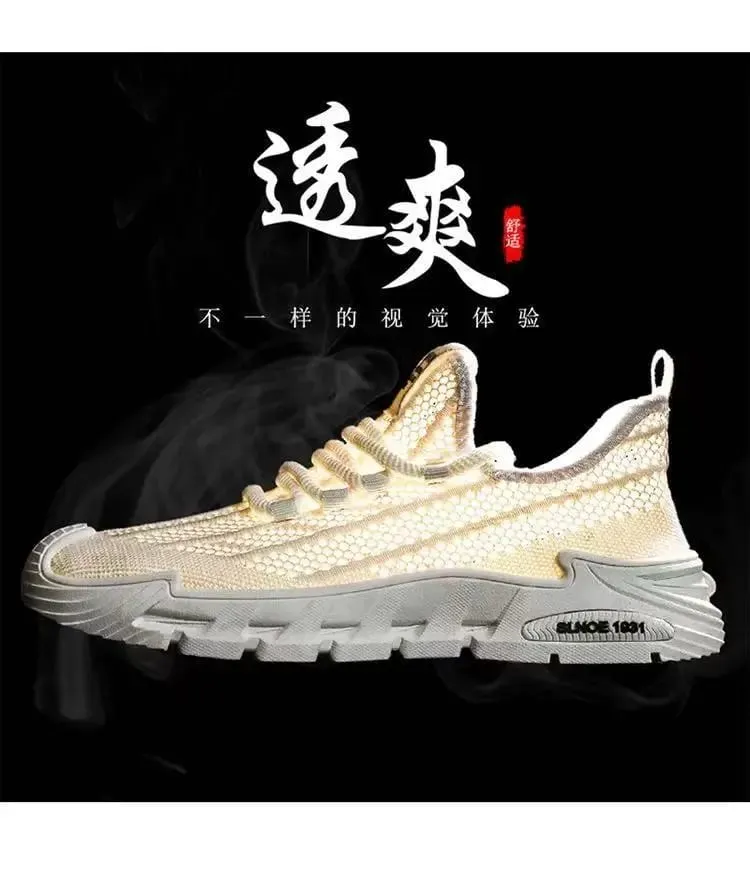 Men's Summer Breathable Anti-Slip Running Shoes Soft Bottom Mesh Upgraded Work Casual Sports Trendy Shoes Hollow out Design — image 5