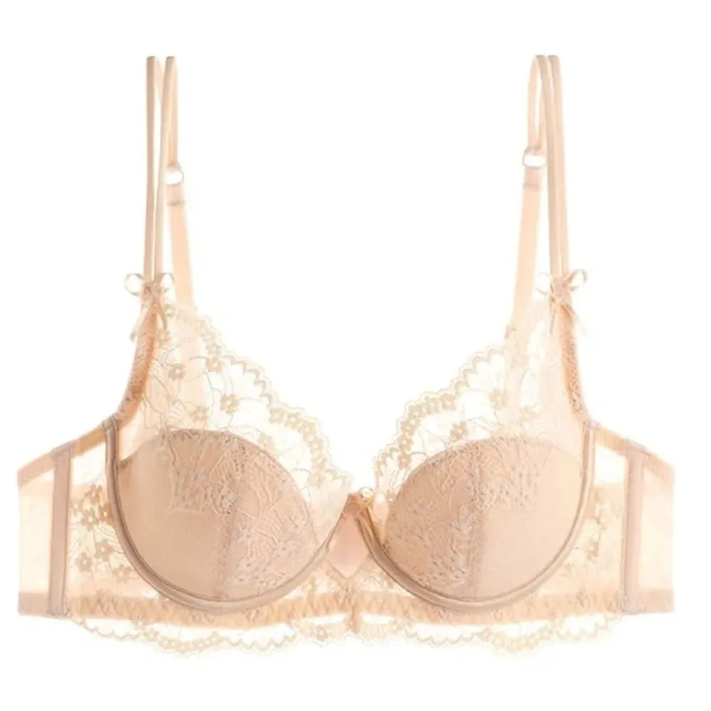 Female Lace Full Cup Minimizer Bra Set Thin Push‑Up Anti‑Sag Comfortable Lingerie Underwear For Big Breast Soft Daily Intimates — image 5
