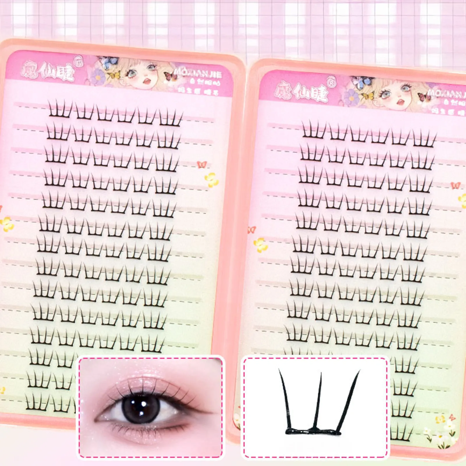 Ultra Thin Fairy False Eyelash Curling 10-13mm Korean Style Glue-free Lashes Extension For Kpop Idols Eye Makeup Large Capacity — image 5