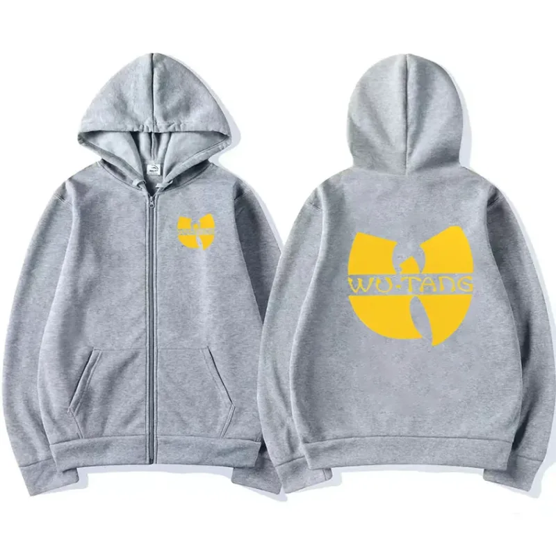 Hip Hop Années 90 Wu Clan T-tangs Graphics Hoodie Men Women's punk Zip Up Jacket Long sleeve Fleece gothic Coat Loose streetwear — image 4