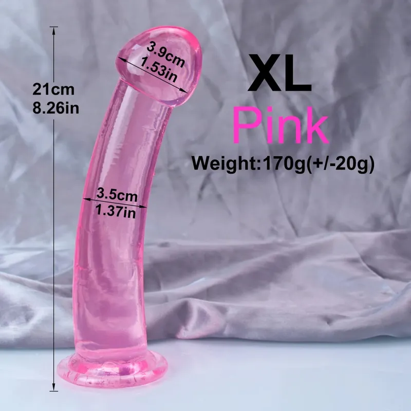 Dengan Harga Murah TPE Transparan Anal Plug Jelly Dildo 4 Ukuran Cangkir Hisap Ayam Vagina Masturbasi Lembut Penis Kecil Wanita Pria Mainan Seks