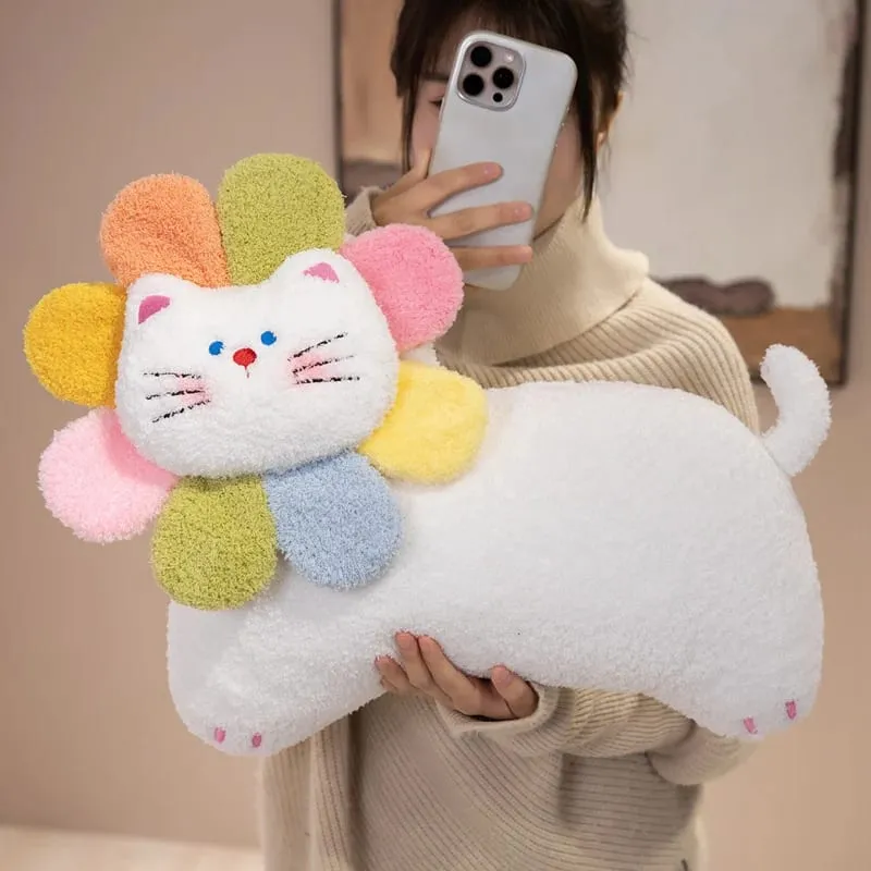 Spotted Cat Plush Pillow Flower Stuffed Cushion 50cm Adorably Soft Sofa Cushion Home Decor Toys Throw Pillow Birthday Gifts — image 4