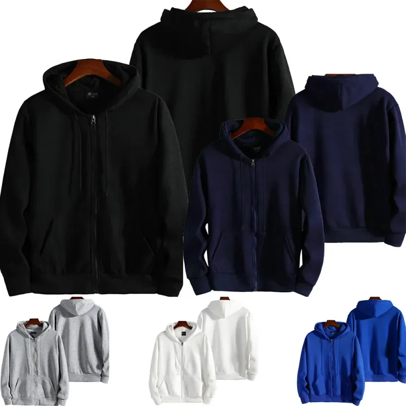 2025 New Fashion Zipper Hoodies Women/Men Fashion Long Sleeve Hooded Sweatshirt Casual Autumn Winter Sportwear Solid Clothes — image 18