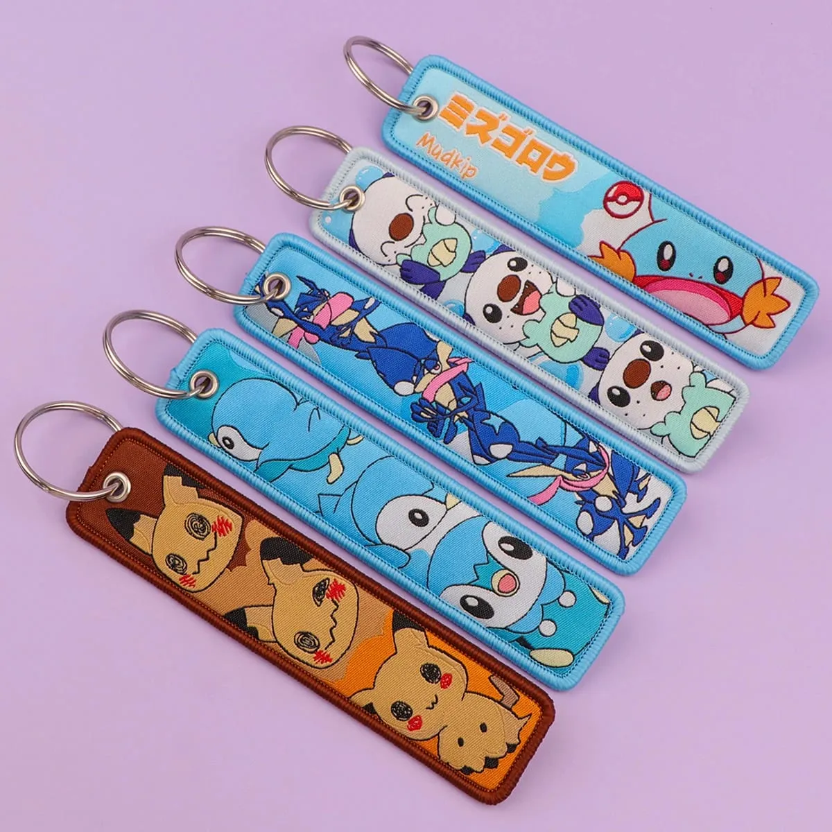 Pokémon Anime Elf Monsters Keychain for Cars Backpack Key Holders Embroidery Keyrings Key Tag Jet Tag Accessories Gifts 1pcs — image 6