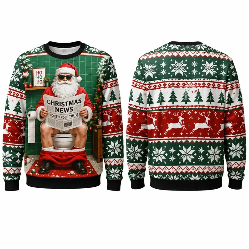 Funny Santa Ugly Christmas Sweatshirt Men Women 3D Print Crewneck Long Sleeve Xmas Party Pullover Holiday Gift Winter Streetwear — image 4