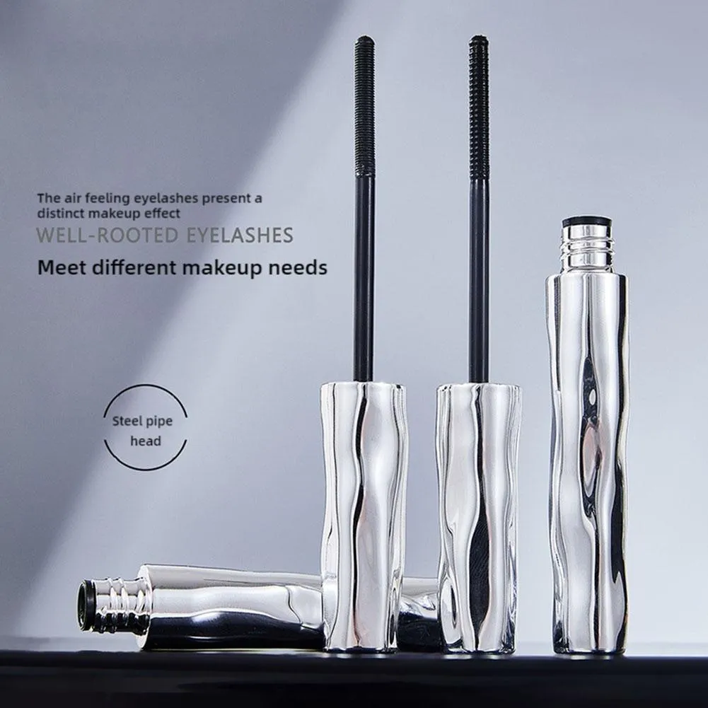 ZkYo Steel Tube Eyelash Primer Natural Black Mascara 3D Thick And Fluffy Waterproof Non-Smudging Women Eye Makeup