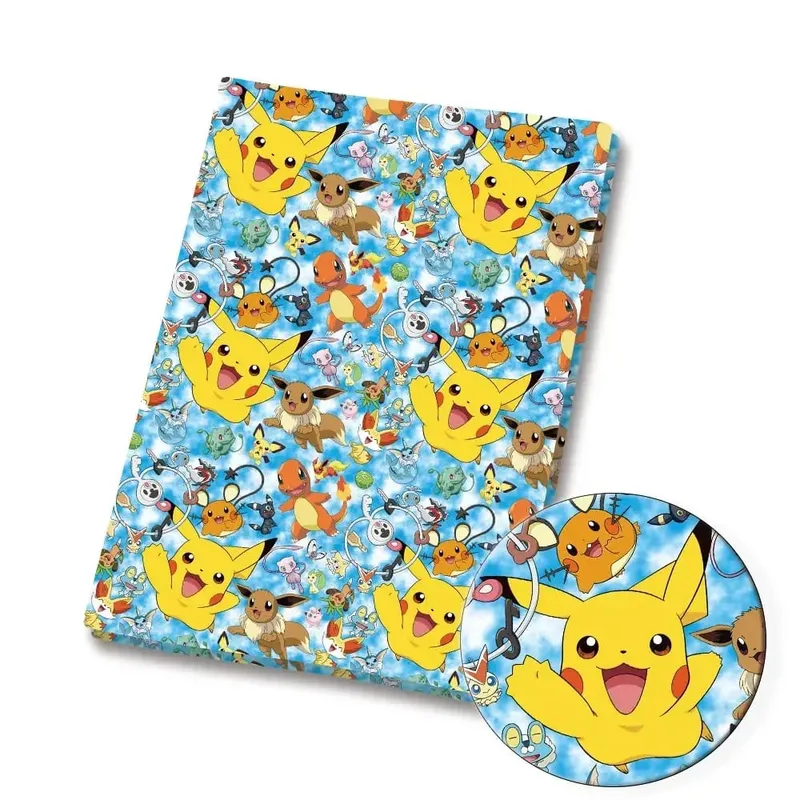Pokemon tegneseriestof 140*50 cm Håndlavet syning Patchwork Quiltning Babykjole Hjemmeark Trykt stof Stofsyning Børn