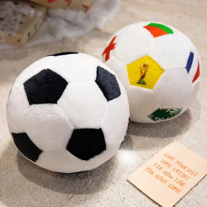 15/20/25cm Lovely Football Plush Dolls Kawaii Ball with Colorful National Flag Stuffed Soft Pillow Soccer Plushie Toy — image 5