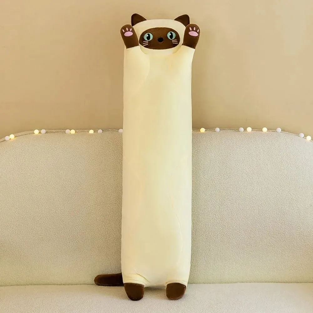 Bonito 50/70cm gato brinquedo de pelúcia longo adorável dormir travesseiro macio criativo pelúcia animal decoração para casa — image 8