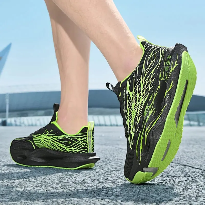 Men Women Ultra Light Carbon Plate Running Shoes Breathable Mesh Upper Soft Midsole Rubber Outsole for Running Training Sneakers — image 5