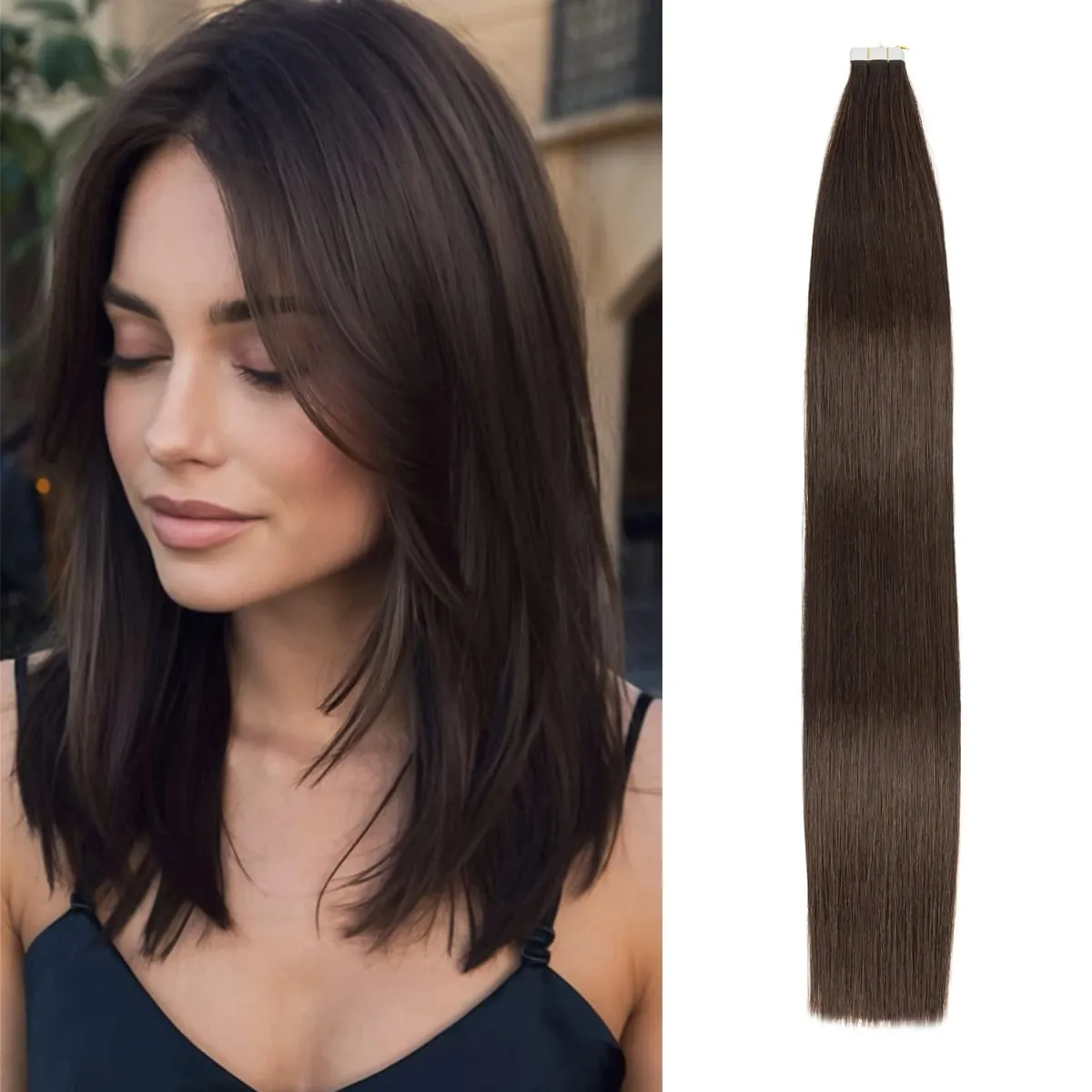 Straight Invisible Skin Weft Tape ins Extensions Human Hair Tape in Hair Extensions Real Human Hair 20pcs Remy Hair Extensions