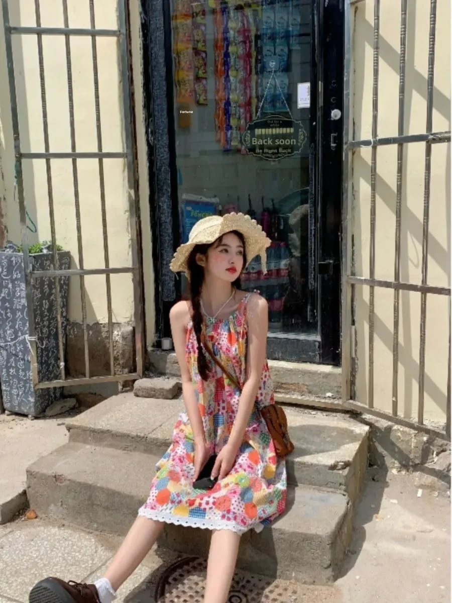 Unique Floral Print Summer Dress Women's Elegant Beach Vacation Strapless Midi Skirt Unique Beautiful Dress Ins Style A-Line ... — image 5