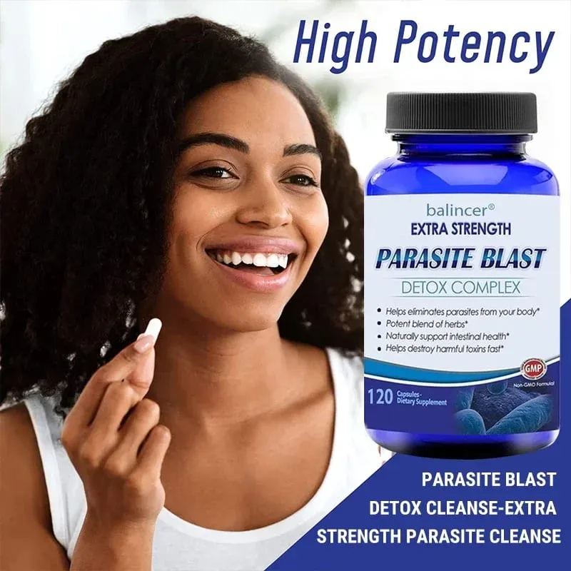 Complesso detergente per il corpo disintossicante dai parassiti con mirtillo rosso, zinco e aglio, supporto per la pulizia della salute dell'intestino, miglioramento del sistema immunitario