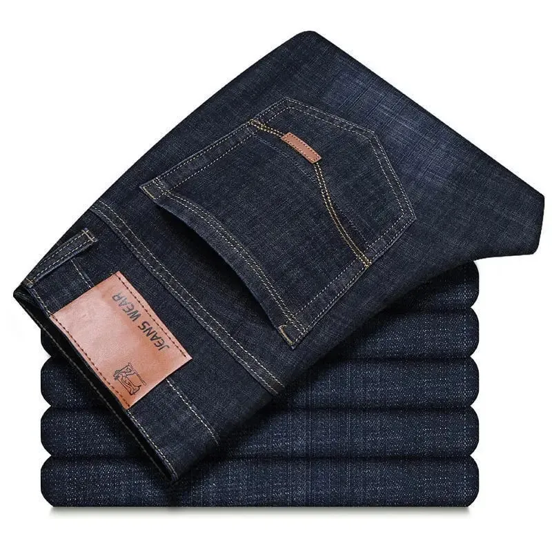 2025 novos jeans masculinos de negócios casual confortável estiramento reto moda clássico premium azul preto calças jeans calças grandes — image 9