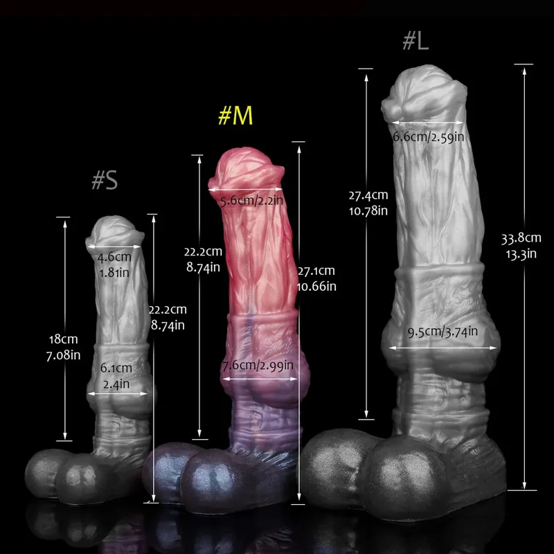 3 size S M L Colorful Large Long Silicone Fantasy Horse Dildo With Suction Cup Anal Dildo Penis Sex Toys for Women Men — image 19