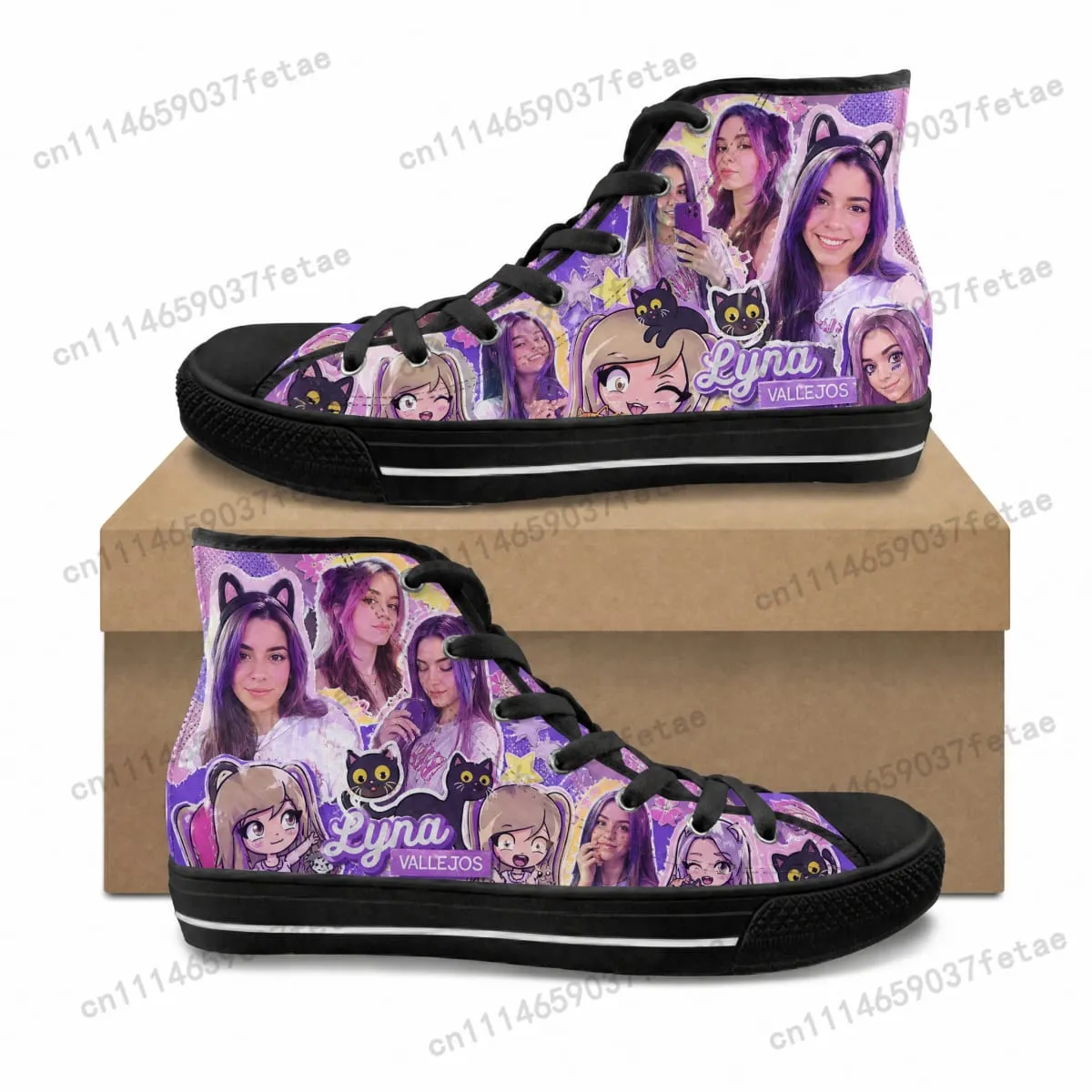 Lyna Vallejos High Top High Quality Sneakers Teenager Canvas Sneaker Mens Womens Ghana Hiking Casual Custom Shoes — image 3