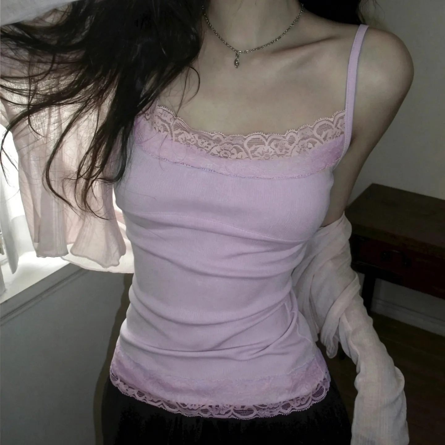 Seksi Dantel Trim Patchwork Kaşkorse Kadınlar Için Y2K Yaz Kolsuz Cami Tatil günlük kıyafetler Coquette Tankı 2026 Tops