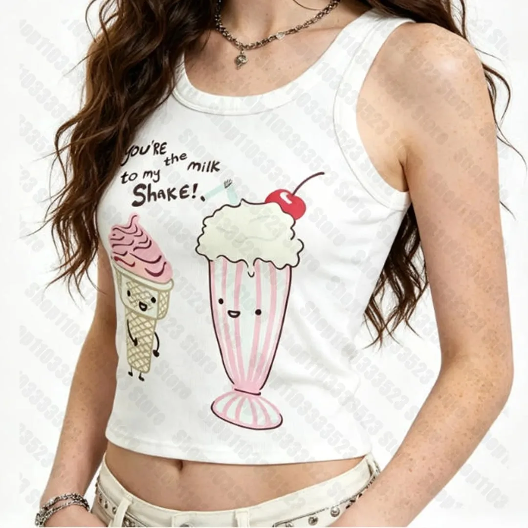 Women Clothing Streetwear Retro Sweet Printing Women Tank Tops Gothic Punk Y2k Girls Vintage Graphic Sexy Baby Tank Tank Tops — image 4