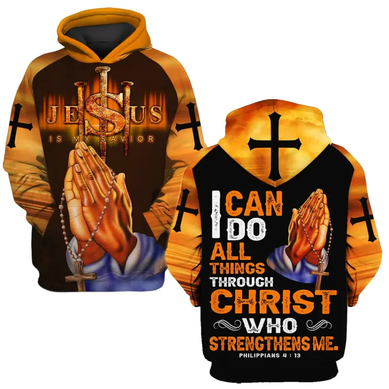 2025 Spring And Autumn God Jesus Graphic Pullovers Animal Lion 3d Printed Hooded Hoodies Sports Casual Daily Unisex Sweatshirts — image 4