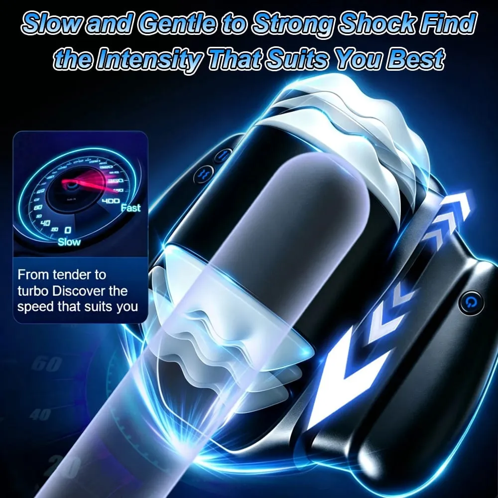 Automatic Telescopic Vibrating Male Masturbator Cup Pocket Pussy with Holder Penis Trainer Vaginal Adult Sex Machine for Men