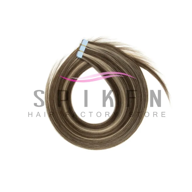 12"-20" Mini Tape Hair Extensions Machine Remy Skin Weft Adhesive Tape In Human Hair Natural Black Brown Blonde Straight 10pcs — image 13