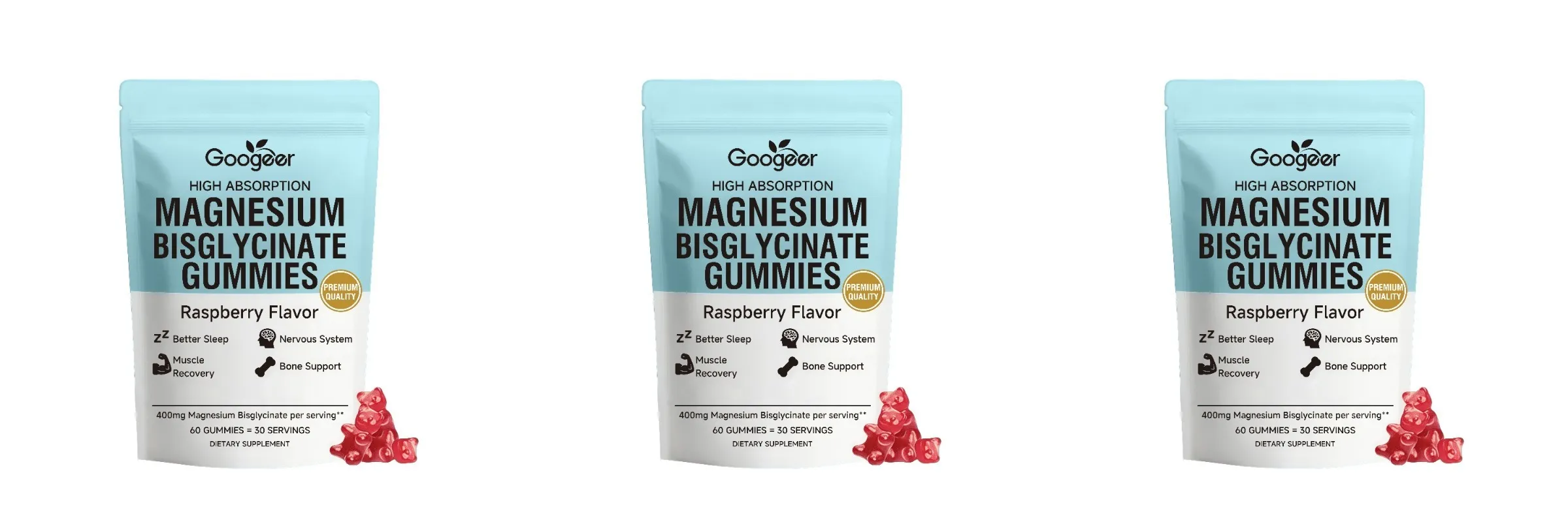 Magnesium Bisglycinate Gummies 400mg 60 Count Adult Daily Wellness Supplement for Bone Muscle Sleep Support — image 8