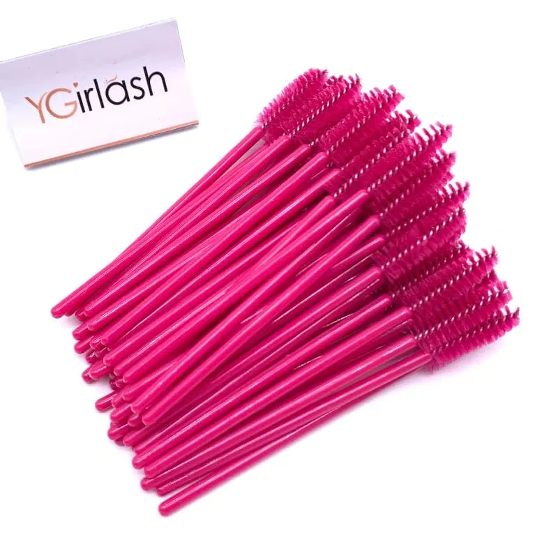 YGirlash 50ks Lash Swans Crystal Aplikátor řas Jednorázové diamantové držadlo Nylonové kartáčky na řasenky Kosmetické nástroje — image 18