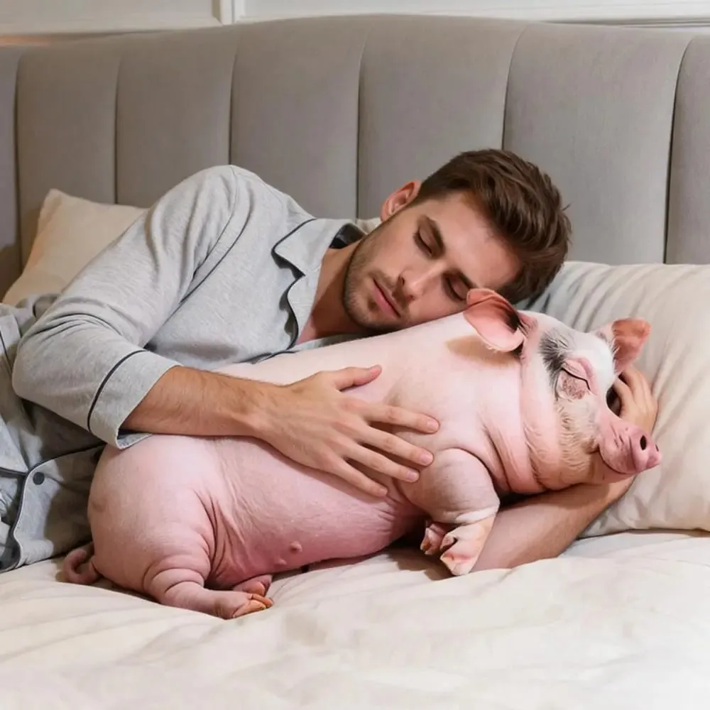 Plush Material Animal Body Pillow 40cm Size PP Cotton Filled Poultry Throw Pillows Cute Design Soft Texture Pig Keychain For Men — image 3