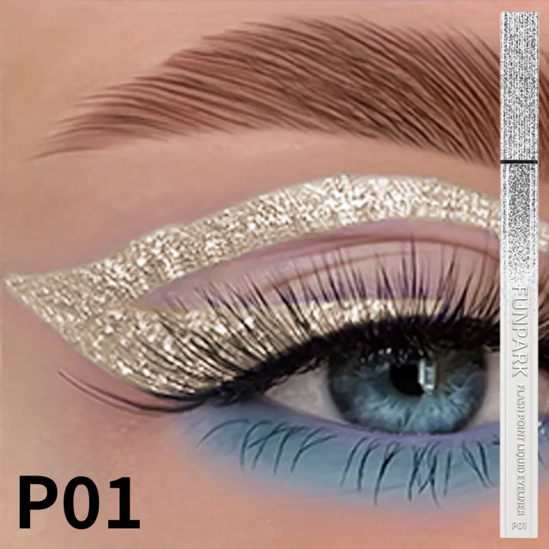 1 STK Glitter Flydende Eyeliner Blyant Vandtæt Lilla Pink Blå Eye Liner Pen Langtidsholdbar Hurtigttørrende øjenmakeup til kvinder