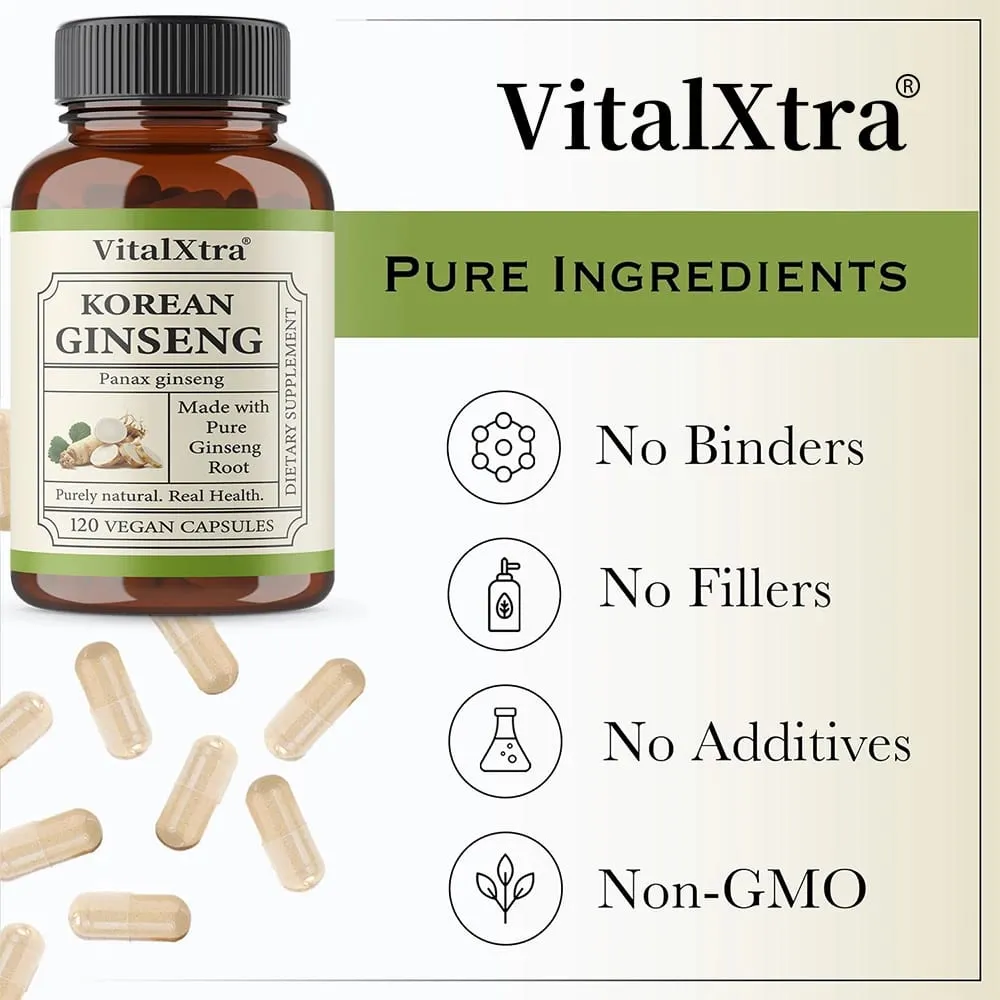 1000mg Korean Ginseng Supplement - High Potency for Energy Focus Performance Vitality & Immune Support for Men and Women — image 6