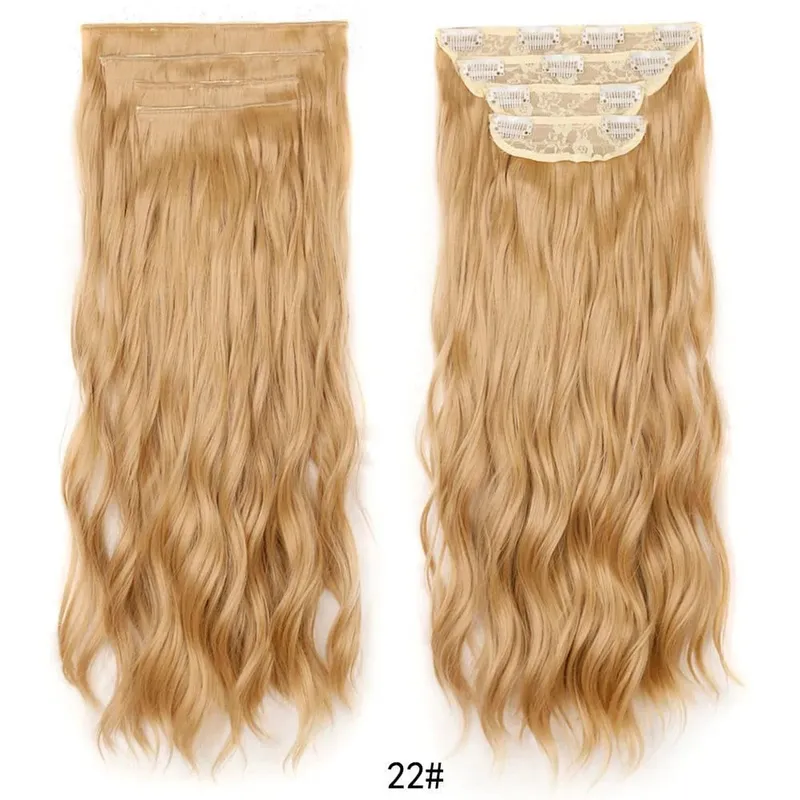 Jeedou Clip in Hair Extensions 4Piece/Set Synthetic Long Wavy Thick Hair Bouncy Curly Full Head Hairpiece Natural Looking — image 18